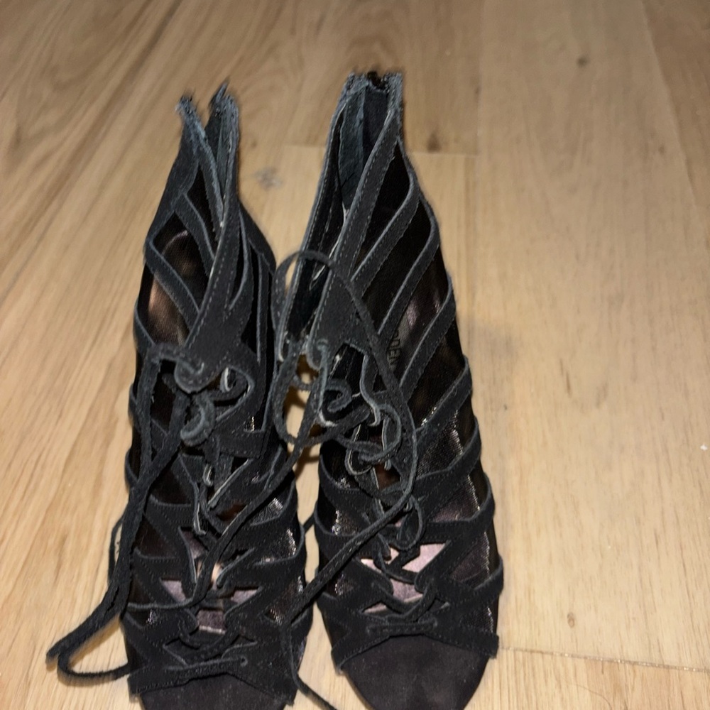 Steve Madden Black Lace-Up Boots
